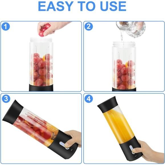 Personal Size Portable Blender - 17Oz USB Rechargeable Blender with 6 Blades - Picture 7 of 7